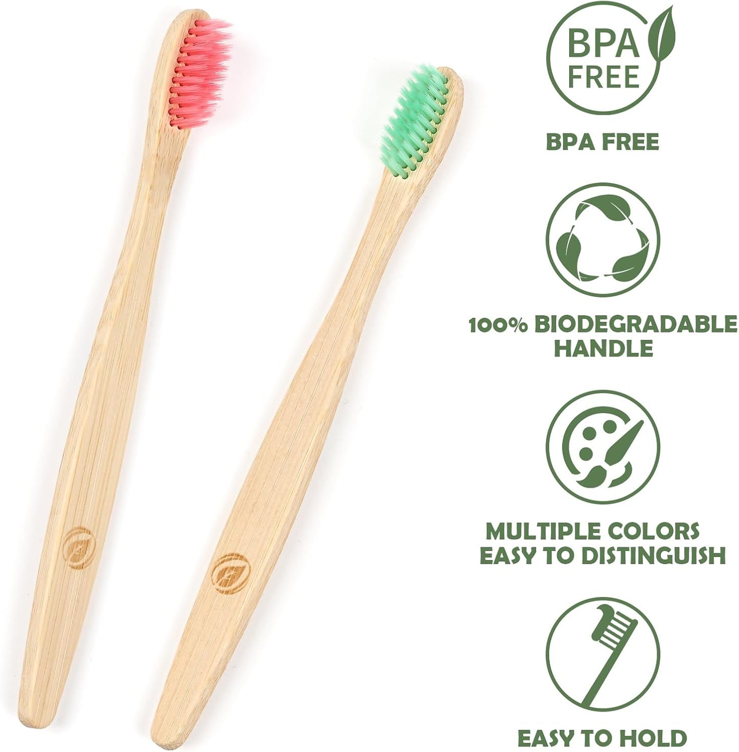 36 PCS Bamboo Toothbrushes, Kids Aged 7+ Toothbrush Pack, Eco-Friendly Natural Wooden Toothbrush Bulk, Individually Wrapped Bulk Toothbrushes,Bpa Free Medium Soft Bristles