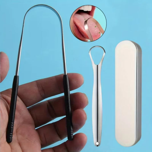 Stainless Steel Tongue Scrape,Remove Dirt from Tongue Coating for Adult Oral Care Tongue Cleanser,Home Travel Iron Box Packaging